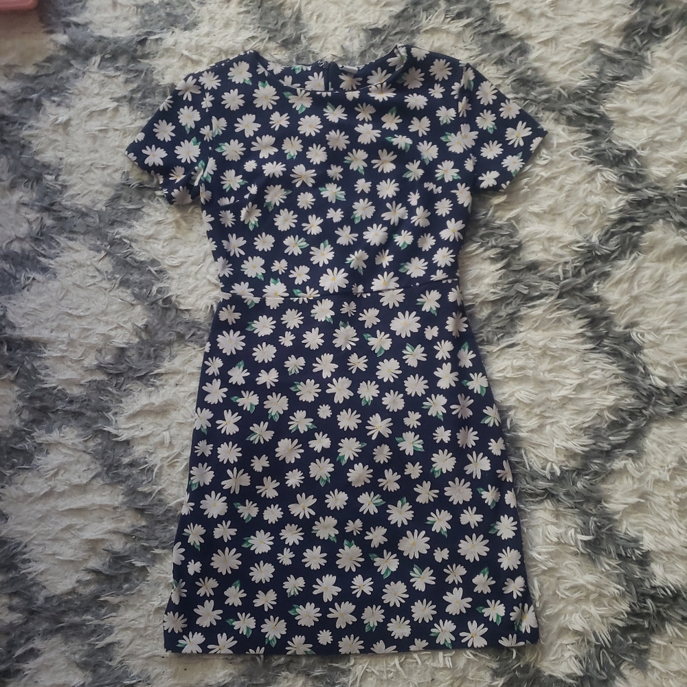 Old navy blue daisy dress xs